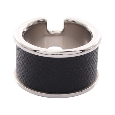 HERMES Olympe GM Ring Gold Plated Black #6.75 #JP size 13