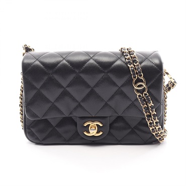 CHANEL Matelasse Shoulder Bag AS3757 Grained Calfskin leather Black Used GHW CC