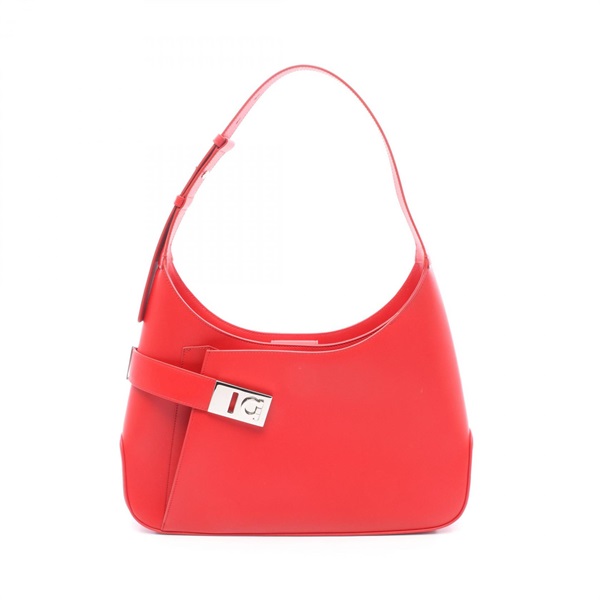Salvatore Ferragamo Gancini hobo Shoulder Bag 215492 leather Red Used Women