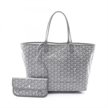 GOYARD Saint Louis PM Tote Bag canvas leather Gray Used Women