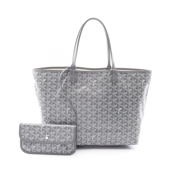 GOYARD Saint Louis PM Tote Bag canvas leather Gray Used Women