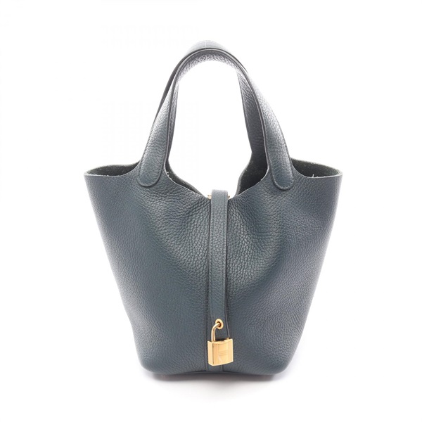 HERMES Picotin Lock PM tote Handbag Z Taurillon Clemence Vert cypres Used GHW