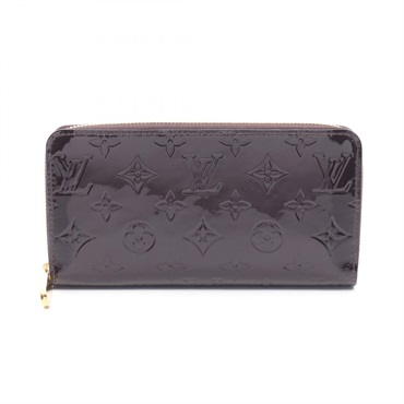 LOUIS VUITTON Zippy Around Long Wallet Purse M93522 Vernis leather Amarante Used