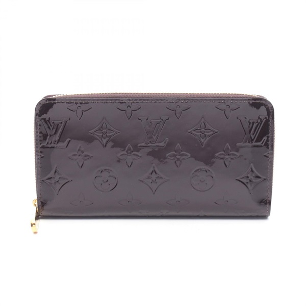 LOUIS VUITTON Zippy Around Long Wallet Purse M93522 Vernis leather Amarante Used