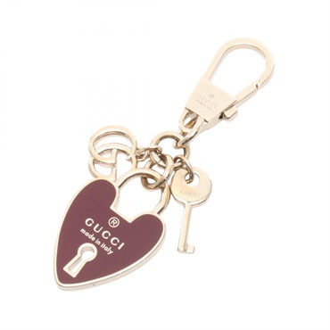 GUCCI Heart shape key ring 837334 Gold Plated Bordeaux Used Women