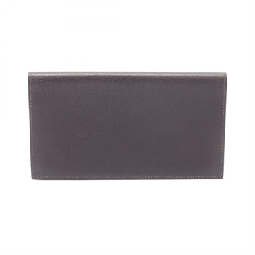 HERMES Citizen Twill Long Silk-in Bifold purse Swift leather Brown Evennes Used