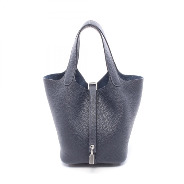 HERMES Picotin Lock PM tote Handbag K Taurillon Clemence Blue nuit Used SHW