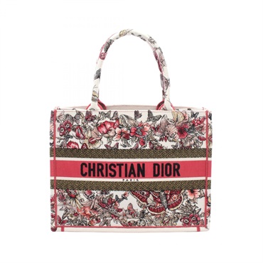 Christian Dior BOOK TOTE Medium Handbag M1296ZRHQ_M884 canvas White Pink Used