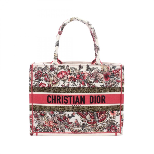 Christian Dior BOOK TOTE Medium Handbag M1296ZRHQ_M884 canvas White Pink Used