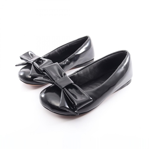 LOEWE Puffer Ballerina Ribbon flat shoes #35 leather Black Used Women