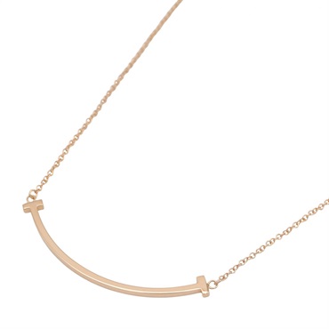 TIFFANY＆CO T Smile Small Necklace 18KPG Pink Rose Gold Used Unisex
