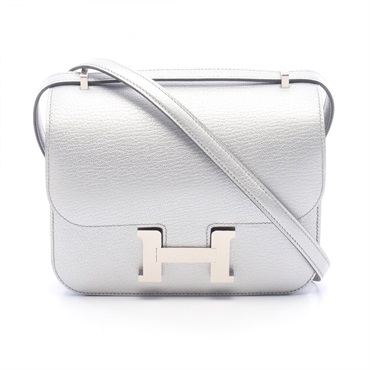 HERMES Constance III Mini Argent Shoulder Crossbody Bag leather Silver SHW G