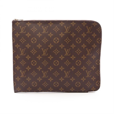 LOUIS VUITTON Poche Document business clutch bag M53457 Monogram Brown Used LV