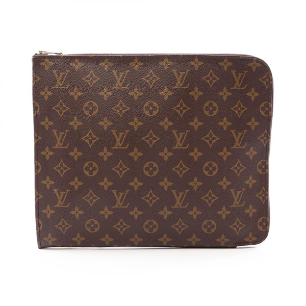 LOUIS VUITTON Poche Document business clutch bag M53457 Monogram Brown Used LV