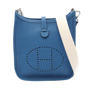 HERMES Evelyne Amazon TPM Shoulder Crossbody Bag Clemence leather Blue Used Y
