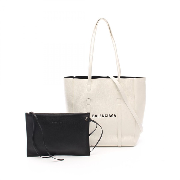 BALENCIAGA Everyday XS Shoulder Tote Bag 489813 leather White Used Women