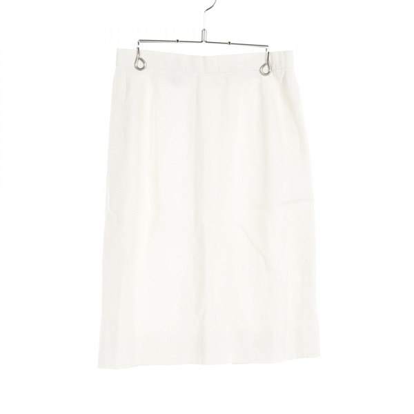 HERMES skirt Fabric linen White Used Women #38