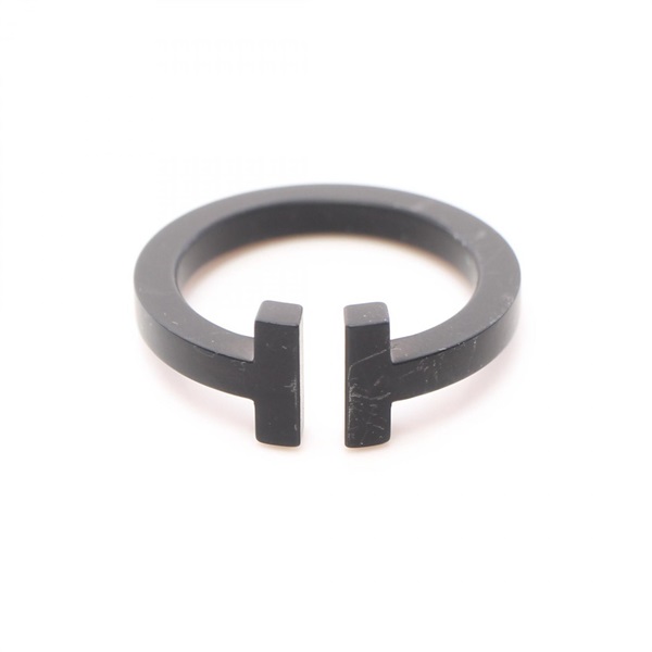 TIFFANY＆CO T square Ring Stainless Steel Black Used US size #6.5