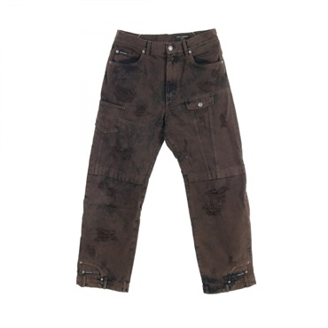 DOLCE & GABBANA patchwork Denim pants Jeans cotton Brown Used mens #46