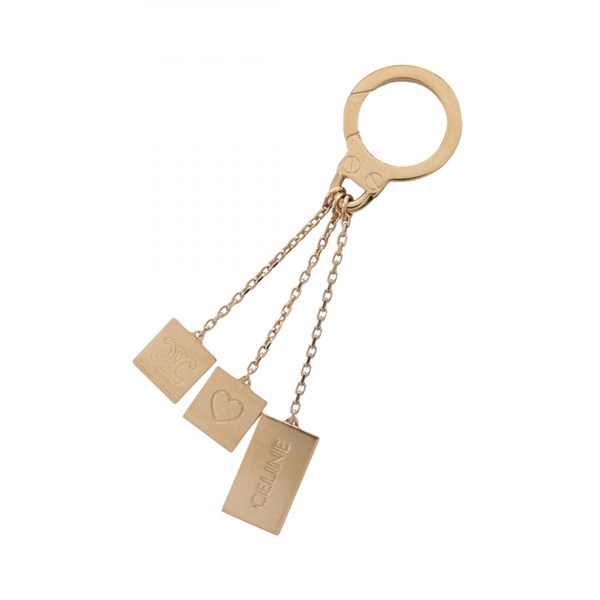 CELINE Triomphe key ring Chain GHW Metal Used Women