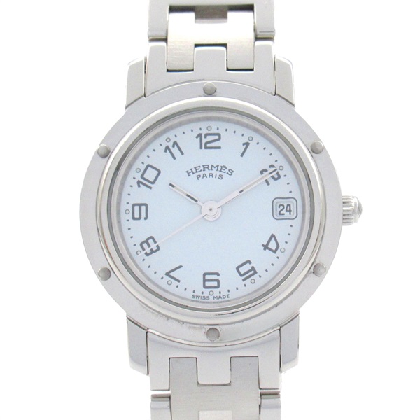 HERMES Clipper Wrist Watch CL4.210 Quartz Stainless Steel Used Women