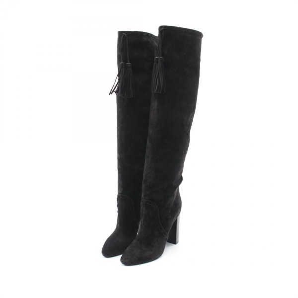 SAINT LAURENT PARIS boots Suede Black Used Women #39