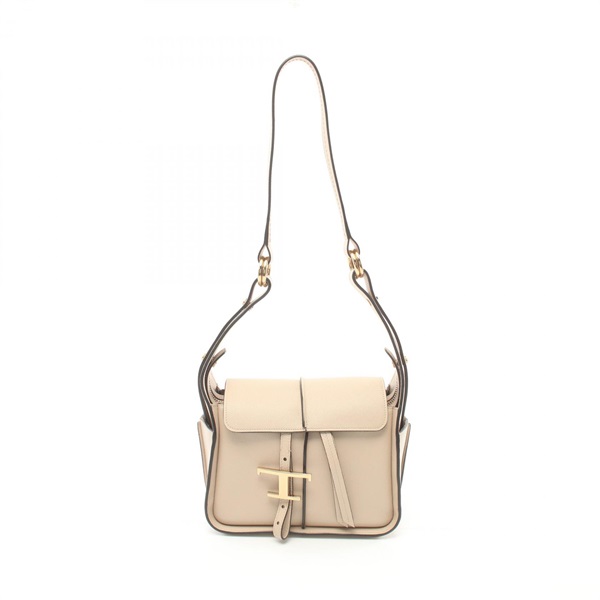 TOD’S Timeless Shoulder Bag leather Beige Used Women