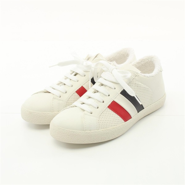 MONCLER RYEGRASS Tricolor sneakers leather White Black Red Used Women #37