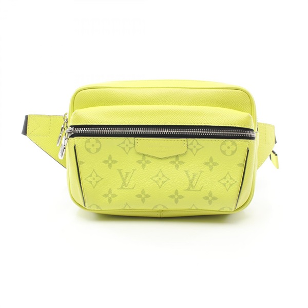 LOUIS VUITTON Bum crossbody bag outdoor Taigalama leather Green Jaune Used mens