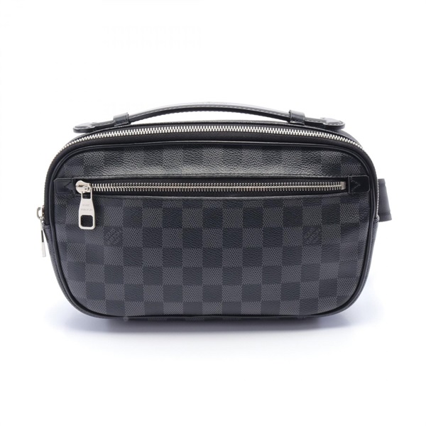 LOUIS VUITTON Ambreil Waist belt bag Damier graphite canvas Black Used mens LV