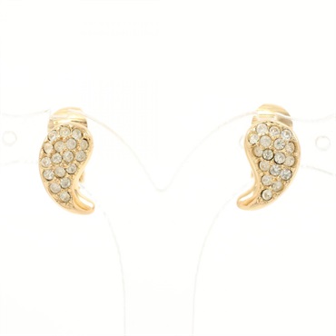 Dior Earring Gold Plated Rhinestone Clear Used women