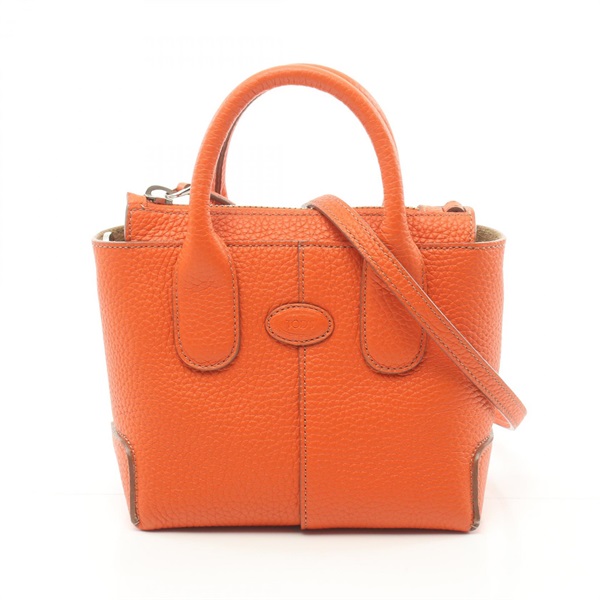 TODS mini Di Hand shoulder crossbody bag leather Orange Used