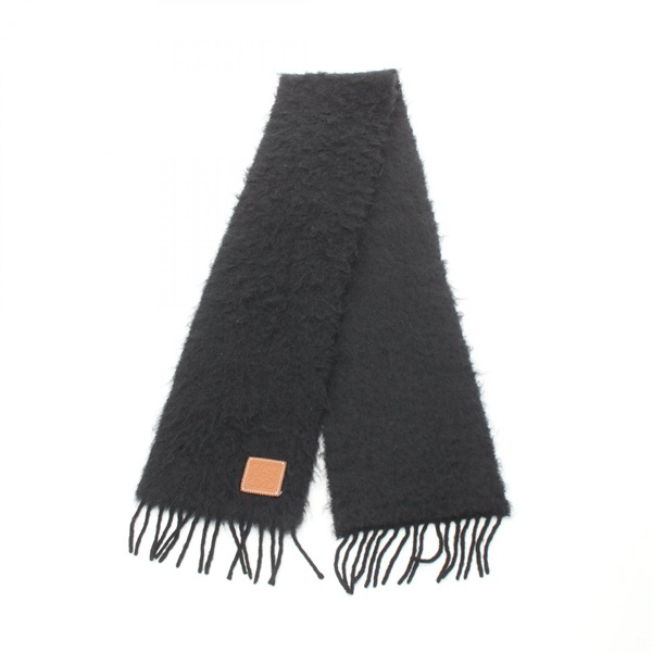 LOEWE anagram Scarf shawl wrap wool Mohair Black Used