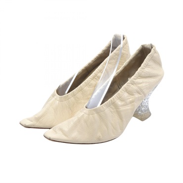 BOTTEGA VENETA almond pumps shoes heel leather Beige Used Women size 37