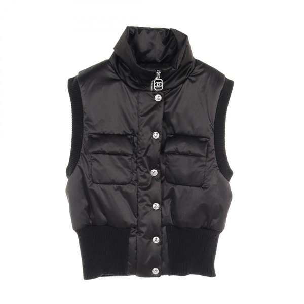 CHANEL Coco Neige vest #36 polyester Black Used