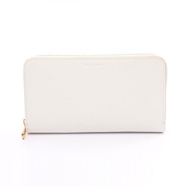 IL BISONTE Zipped Around long wallet leather White Used unisex