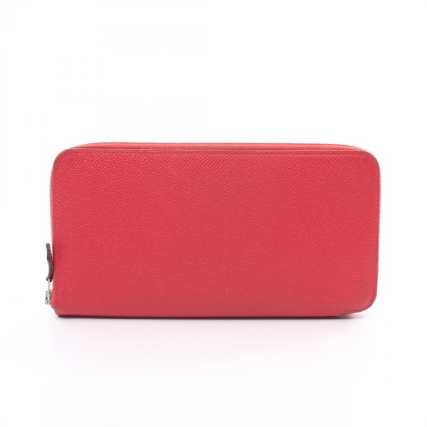 HERMES Azap long silk in wallet Epsom leather Pink Used Women T SHW