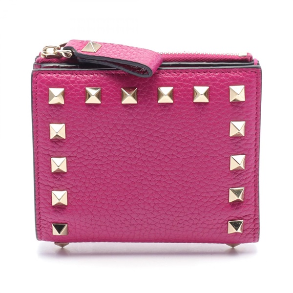 Valentino Garavani ROCKSTUD wallet leather Pink Used Women