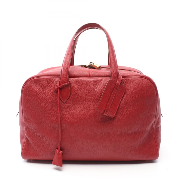 HERMES Victoria Elan 38 Tote Bag C Taurillon Clemence Rouge vif Used GHW