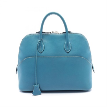 HERMES Bolide1923 Handbag Swift leather Blue Blue jean Used Women K SHW