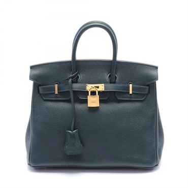 HERMES Birkin 25 Vert Rousseau Handbag Evercolor leather Green Used Women D GHW