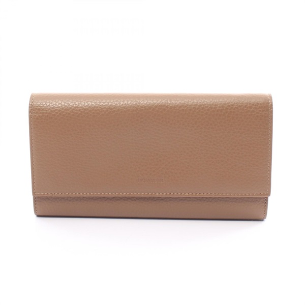 JIL SANDER Bifold long wallet leather Brown Used unisex