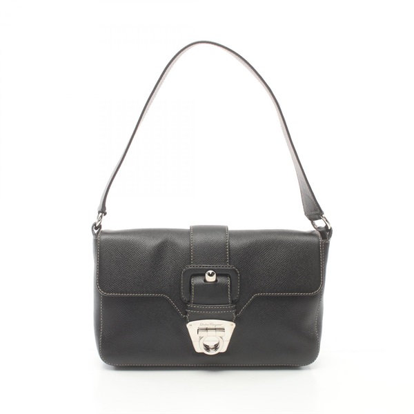 Salvatore Ferragamo Gancini Shoulder Bag leather Black Used Women