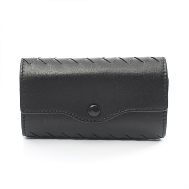 BOTTEGA VENETA Intrecciato key holder Pouch leather Black Used mens