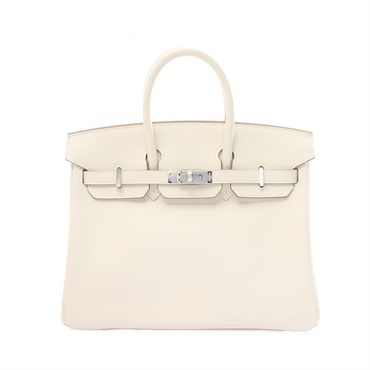 HERMES Birkin 25 Nata Handbag Swift leather White Used Women B  SHW women