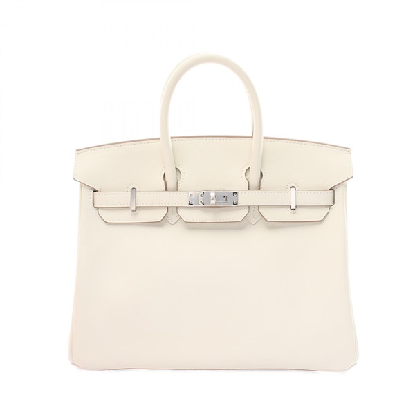 HERMES Birkin 25 Nata Handbag Swift leather White Used Women B  SHW women