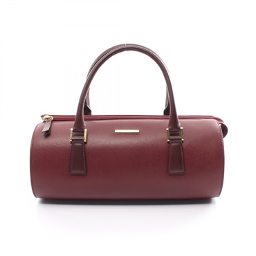 BURBERRY Boston Handbag leather Bordeaux Used Women