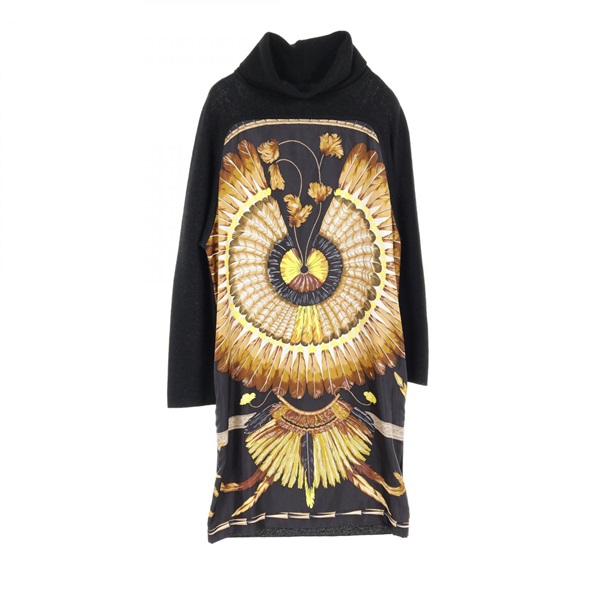 HERMES knitwear Dress silk alpaca Black Multicolor Used Women size 40