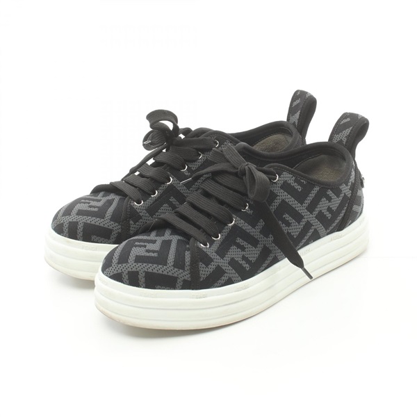 FENDI Zucca sneakers shoes Fabric Gray Black Used Women size 37