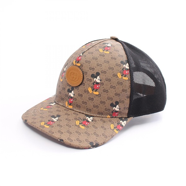 GUCCI Disney Micro GG Supreme hats Cap 602979 canvas leather mesh Brown Black